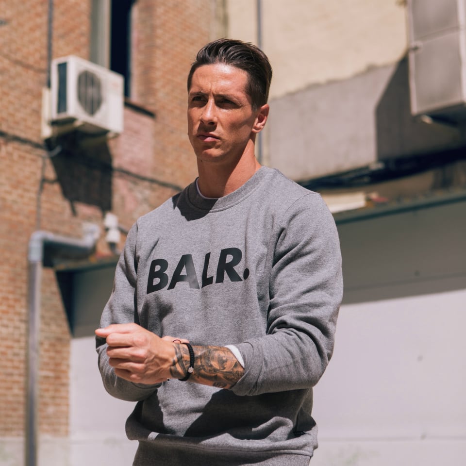 Fernando Torres Wearing Grey BALR. Crew Neck Sweater