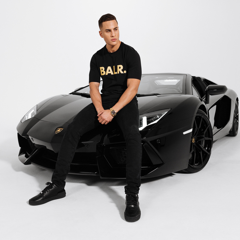 BALR. Brand T-Shirt Black & Gold