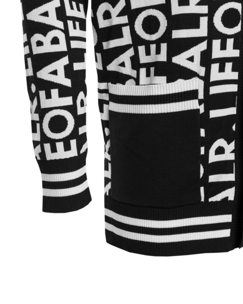LOAB Graphic Straight Cardigan Zwart LOAB Graphic Straight Cardigan Zwart