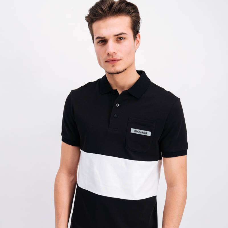 LOAB Sriped Polo Sweat Black LOAB Sriped Polo Sweat Black
