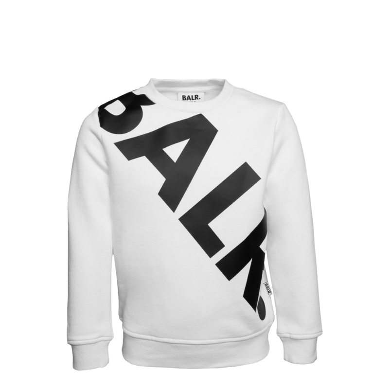 Tilted Logo Crew Neck Sweater Kids White Tilted Logo Crew Neck Sweater Kids White