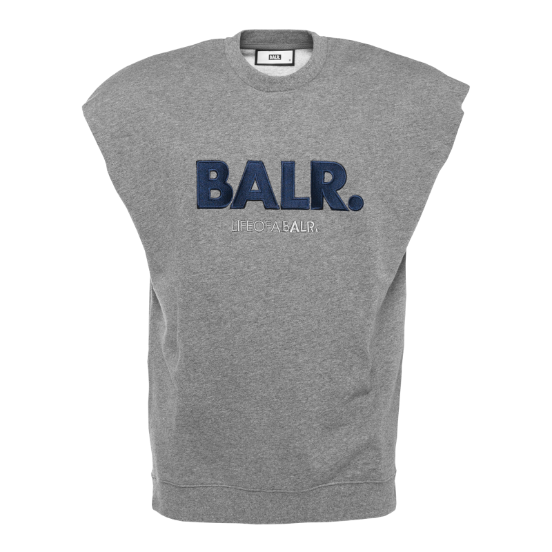 Balr Embroidered Loab Sleeveless Crew Neck Sweater Grey balr kopen in de aanbieding