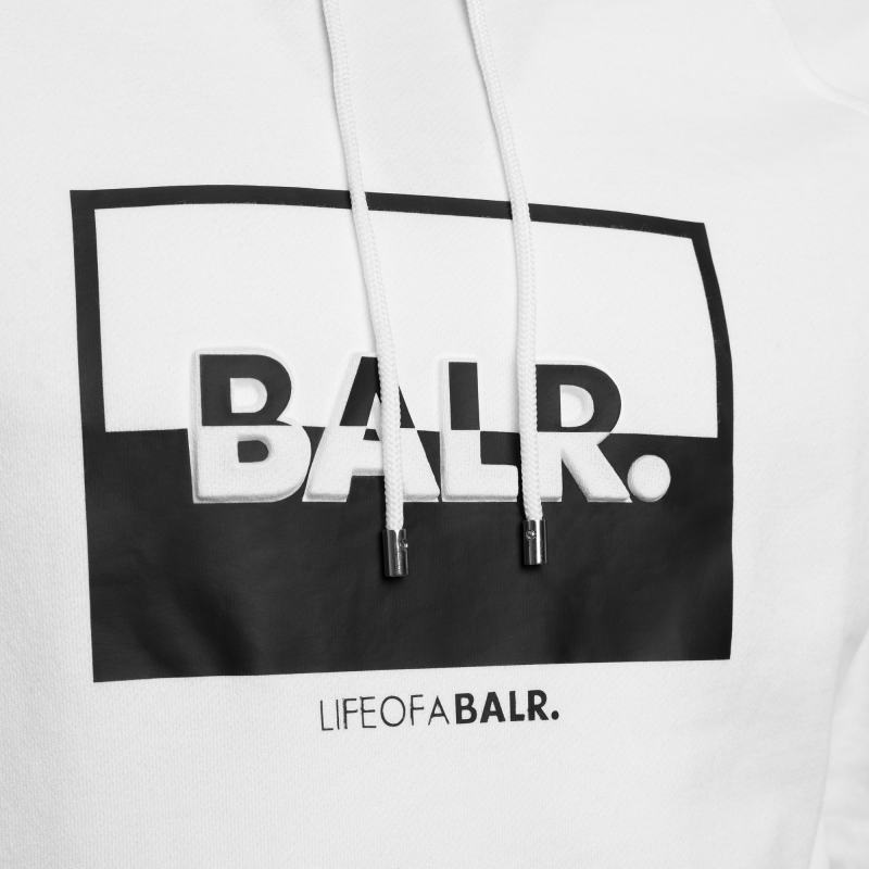 contrasting logo hoodie blanc | le site officiel balr. découvrez la