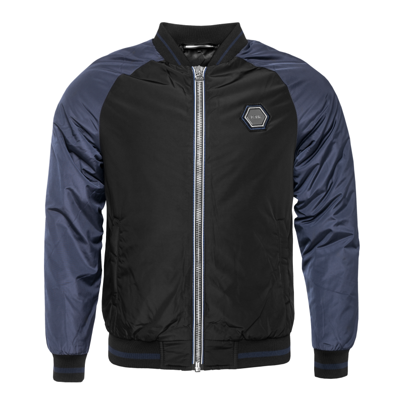 Balr Metal Hexagon Badge Bomber Jacket Black balr kopen in de aanbieding