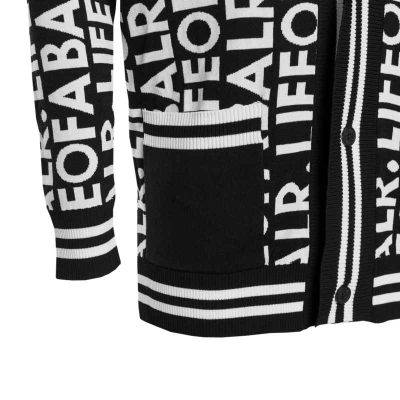 LOAB Graphic Straight Cardigan Zwart LOAB Graphic Straight Cardigan Zwart