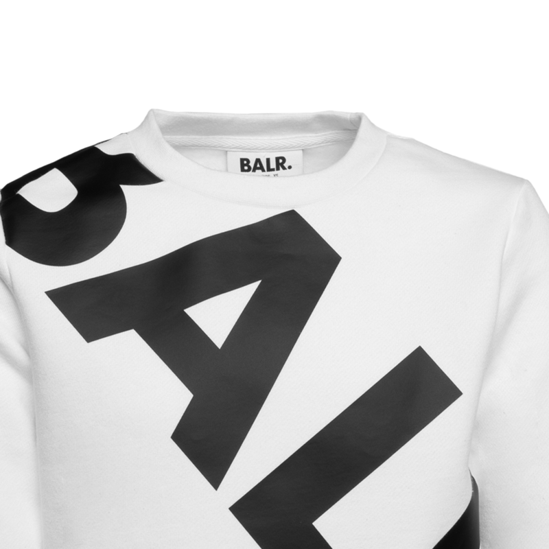 Tilted Logo Crew Neck Sweater Kids White Tilted Logo Crew Neck Sweater Kids White