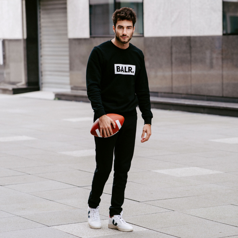 Levensstijl BALR. Black Crew Neck Club Sweater Levensstijl BALR. Black Crew Neck Club Sweater
