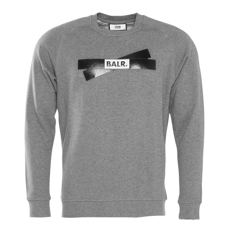Balr Tape Logo Crew Neck Sweater Grey balr kopen in de aanbieding
