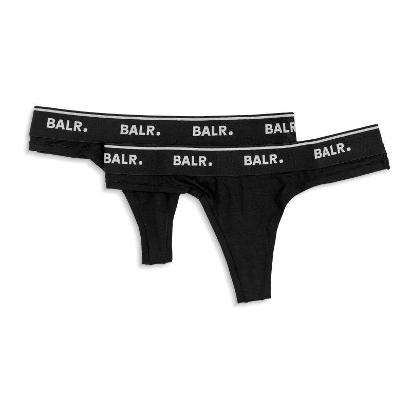 2-Pack Black Thong Front 2-Pack Black Thong Front