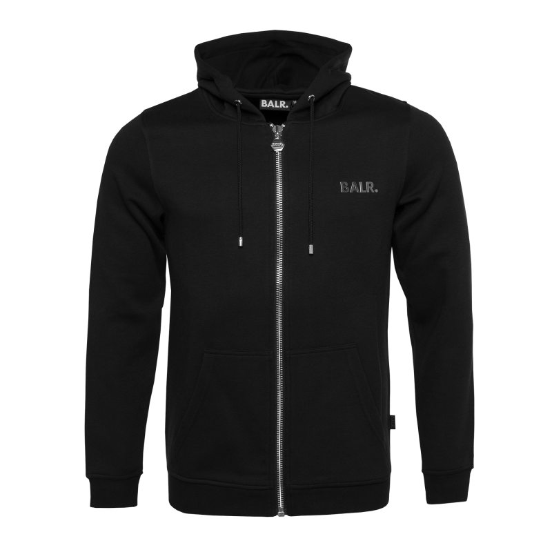 BALR. Q-Series Zipped Hoodie Black Front BALR. Q-Series Zipped Hoodie Black Front