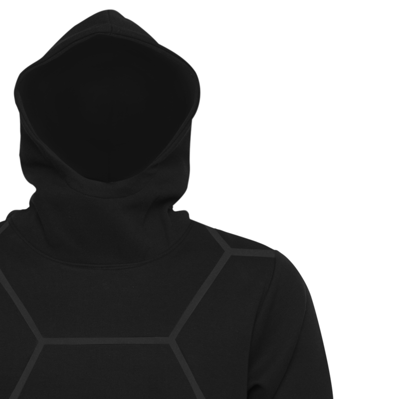 BALR. Black on Black All-Over Hoodie Detail 1 BALR. Black on Black All-Over Hoodie Detail 1