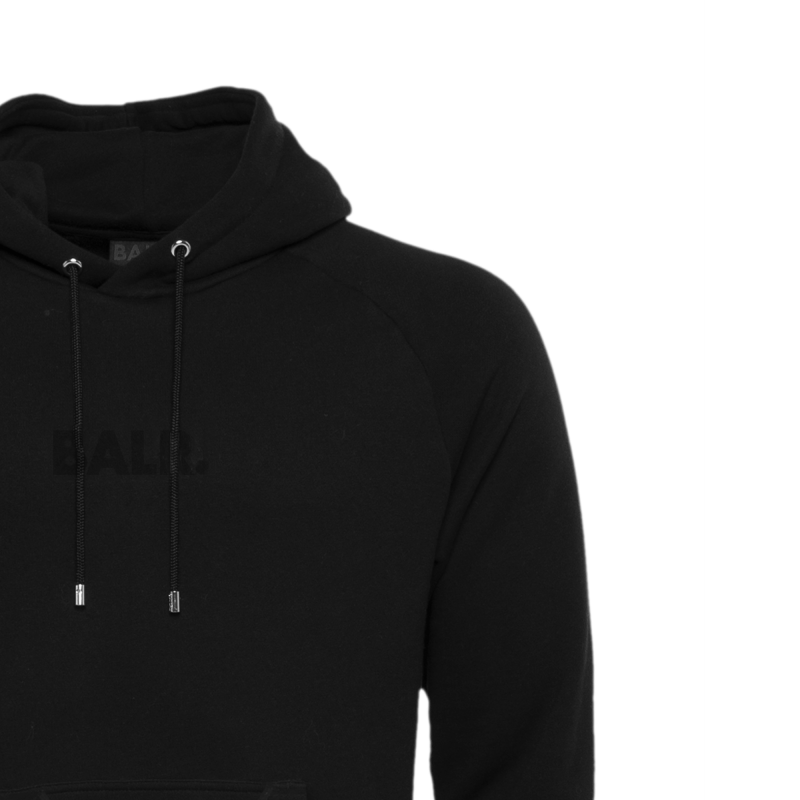 BALR. Black on Black Panel Hoodie Detail 1 BALR. Black on Black Panel Hoodie Detail 1