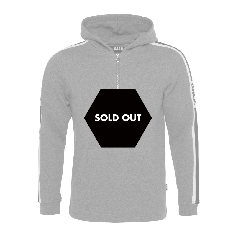 Webbing-Trimmed Hoodie Grey Front Webbing-Trimmed Hoodie Grey Front