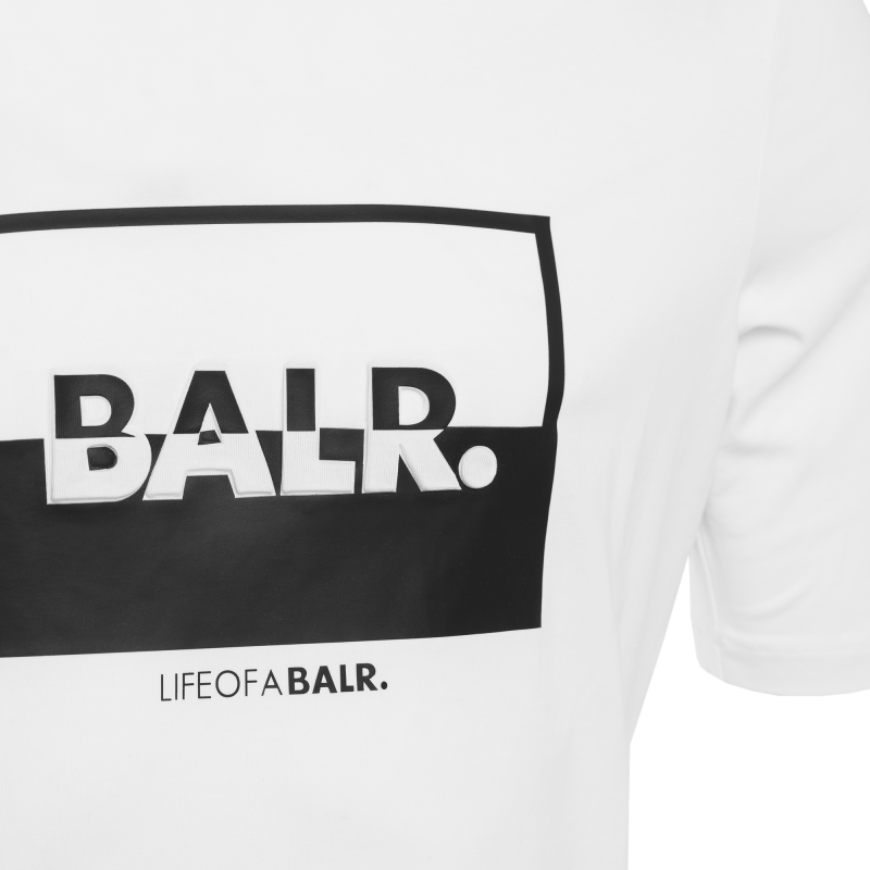 contrasting logo t-shirt blanc | le site officiel balr. découvrez la