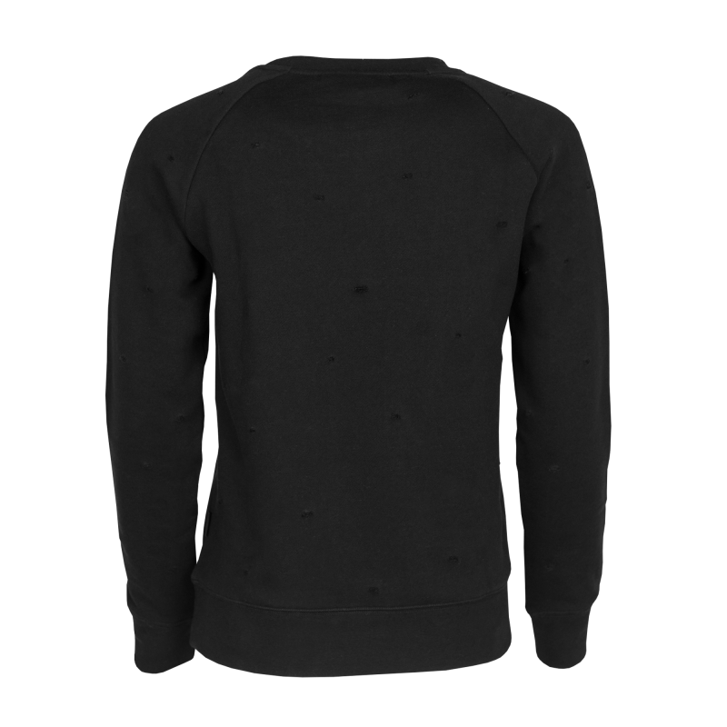 Black Distressed Crew Neck Back Black Distressed Crew Neck Back