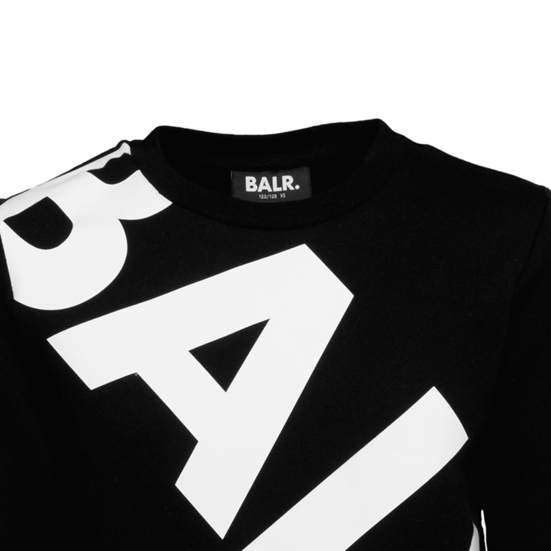 Tilted Logo Crew Neck Sweater Kids Black Tilted Logo Crew Neck Sweater Kids Black