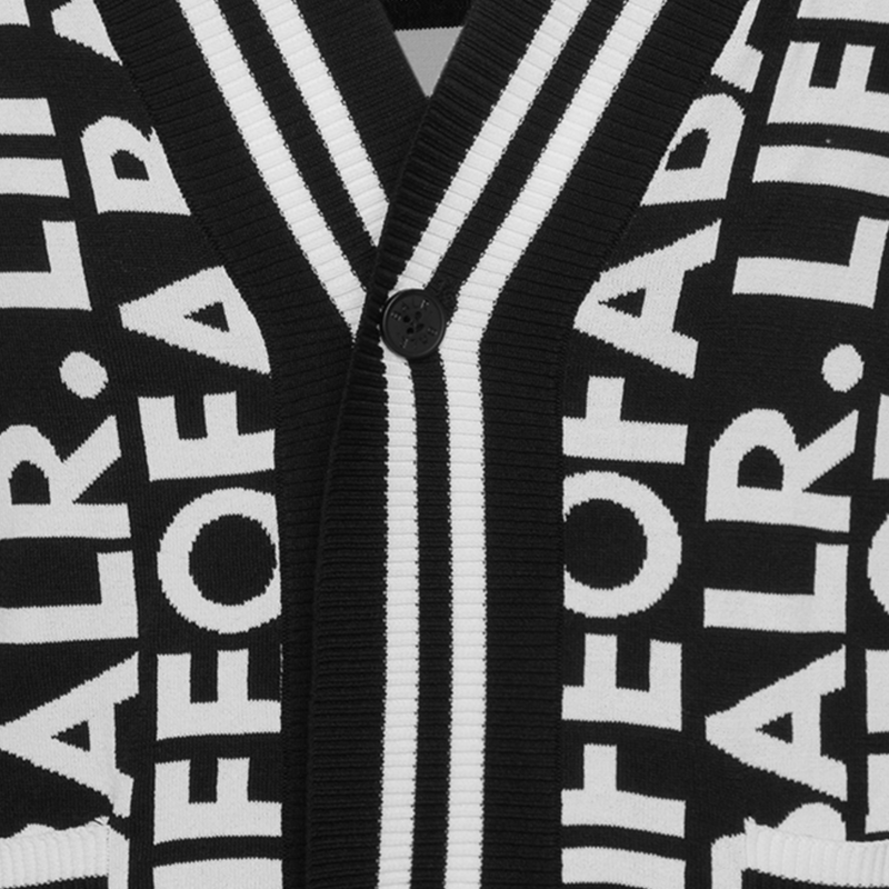 LOAB Graphic Straight Cardigan Zwart LOAB Graphic Straight Cardigan Zwart