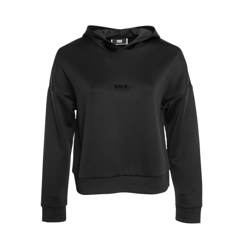 BALR. Black Metal Plate Hoodie Women Black Size S front BALR. Black Metal Plate Hoodie Women Black Size S front