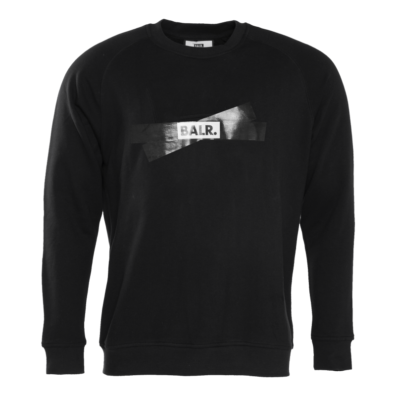 Tape Logo Crewneck Sweater Black Front Tape Logo Crewneck Sweater Black Front