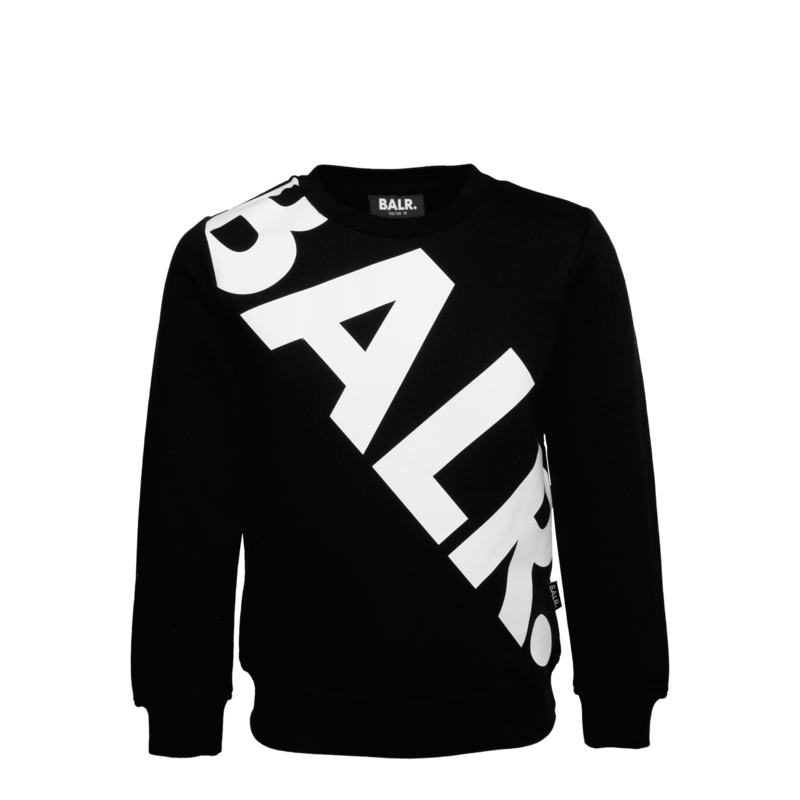 Tilted Logo Crew Neck Sweater Kids Black Tilted Logo Crew Neck Sweater Kids Black
