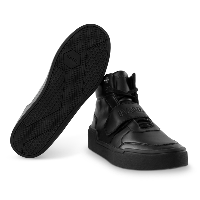 LEATHER BIG STRAP SNEAKERS HIGH BLACK LEATHER BIG STRAP SNEAKERS HIGH BLACK