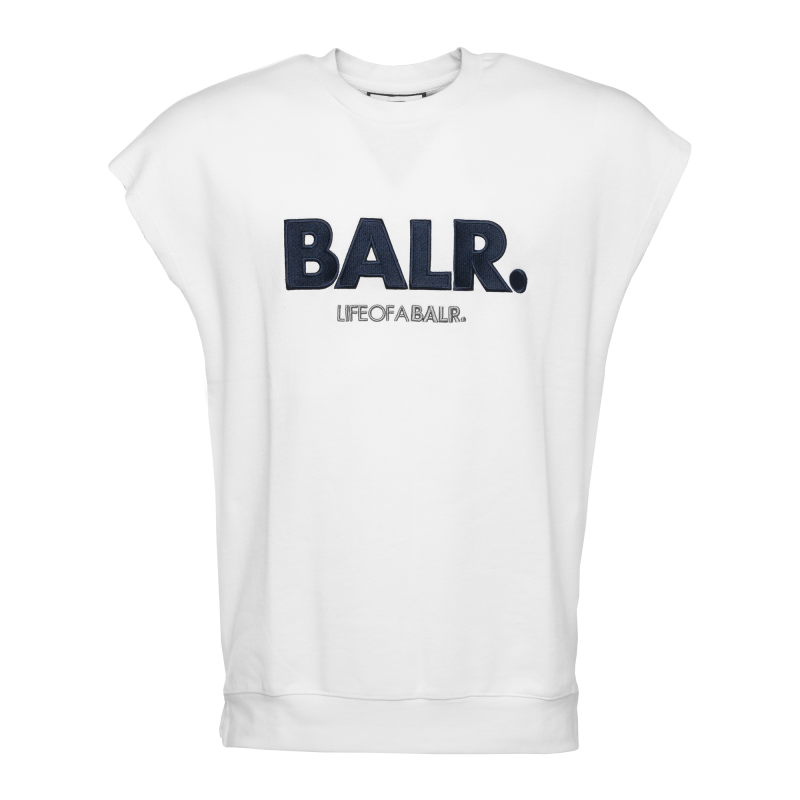 Balr Embroidered Loab Sleeveless Crew Neck Sweater White balr kopen in de aanbieding