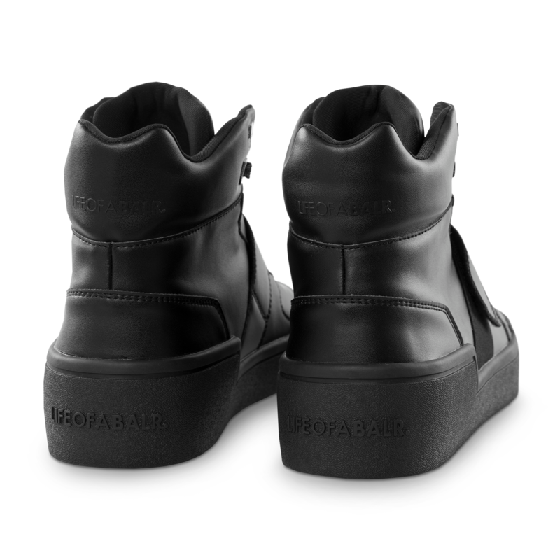 LEATHER BIG STRAP SNEAKERS HIGH BLACK LEATHER BIG STRAP SNEAKERS HIGH BLACK