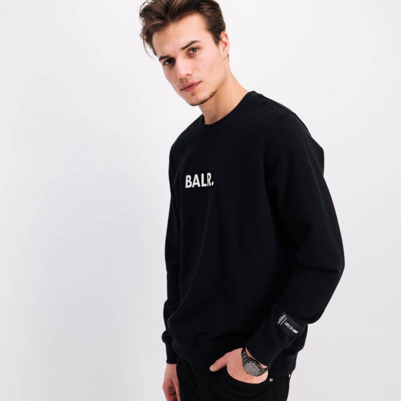 BALR. Embossed Straight Crew Neck Sweater Black | Le site officiel BALR