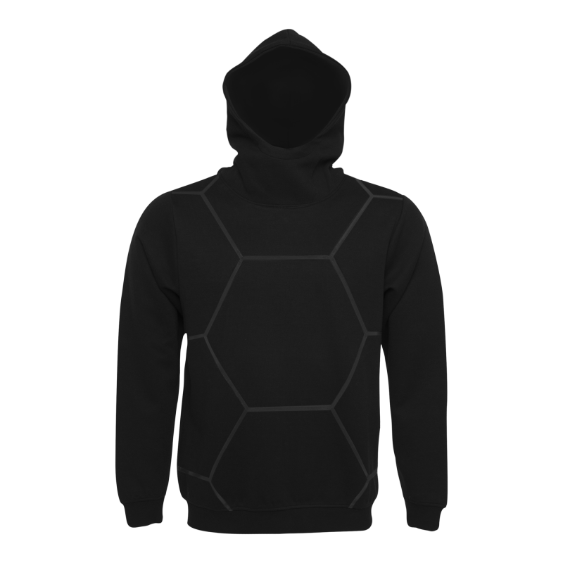 BALR. Black on Black All-Over Hoodie Front BALR. Black on Black All-Over Hoodie Front