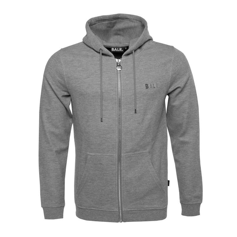 BALR. Q-series Zipped Hoodie Grey Front BALR. Q-series Zipped Hoodie Grey Front