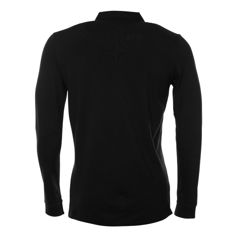 Gun Metal Badge Longsleeve Polo Black Back Gun Metal Badge Longsleeve Polo Black Back