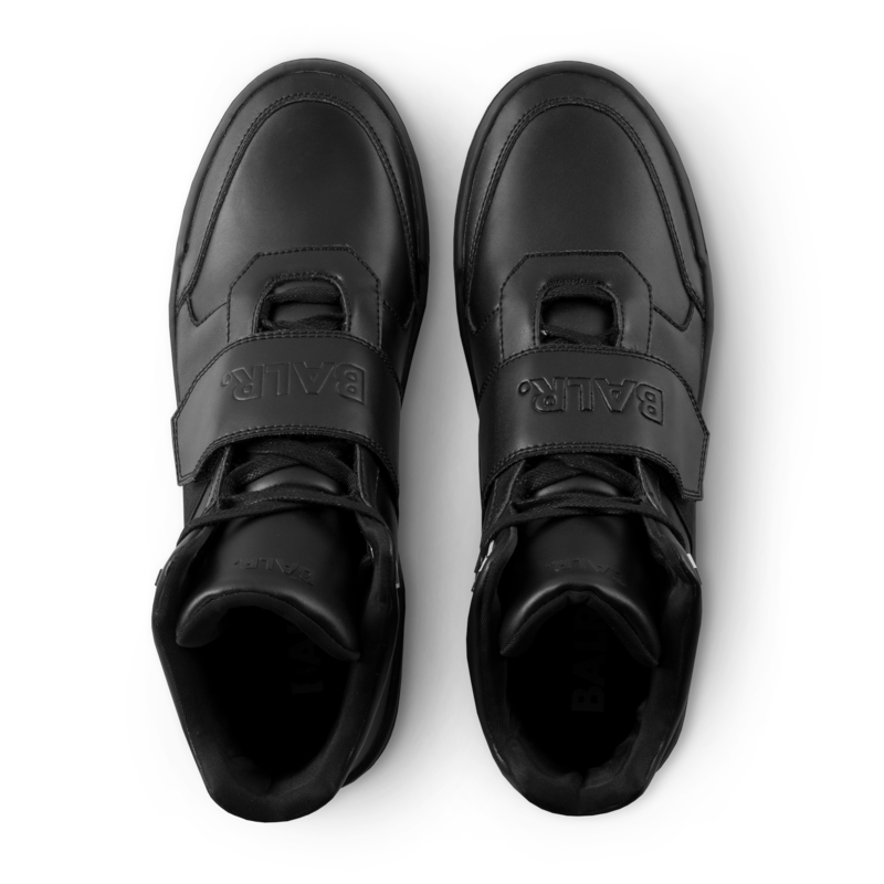 LEATHER BIG STRAP SNEAKERS HIGH BLACK LEATHER BIG STRAP SNEAKERS HIGH BLACK