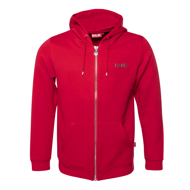 BALR. (BALR.)RED Q-Series Zipped Hoodie Red Front BALR. (BALR.)RED Q-Series Zipped Hoodie Red Front