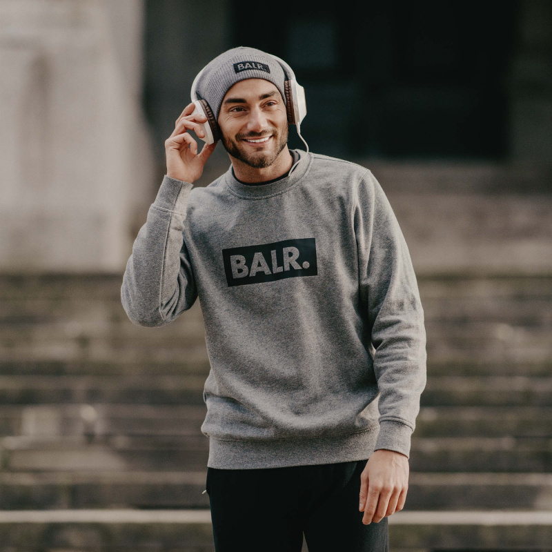 Levensstijl BALR. Grey Crew Neck Club Sweater Levensstijl BALR. Grey Crew Neck Club Sweater