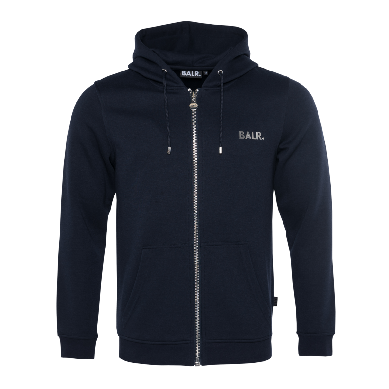 BALR. Q-series Zipped Hoodie Navy Front BALR. Q-series Zipped Hoodie Navy Front
