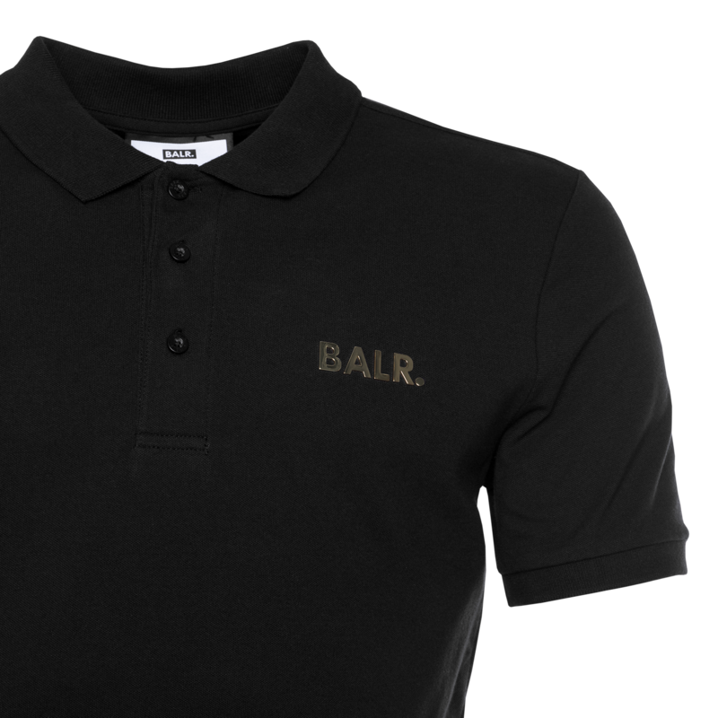 BALR. Gold Metal Plate Polo Shirt Black BALR. Gold Metal Plate Polo Shirt Black