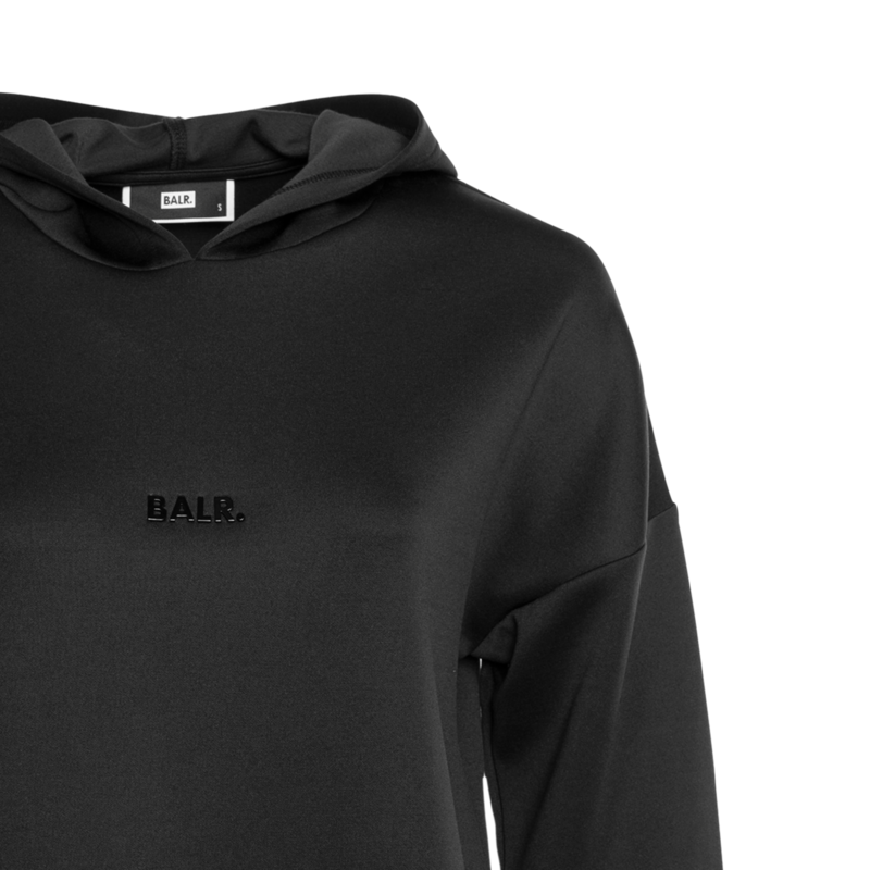 BALR. Black Metal Plate Hoodie Women Black Size S detail BALR. Black Metal Plate Hoodie Women Black Size S detail